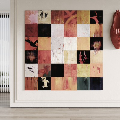 现代抽象挂画 装饰画su模型