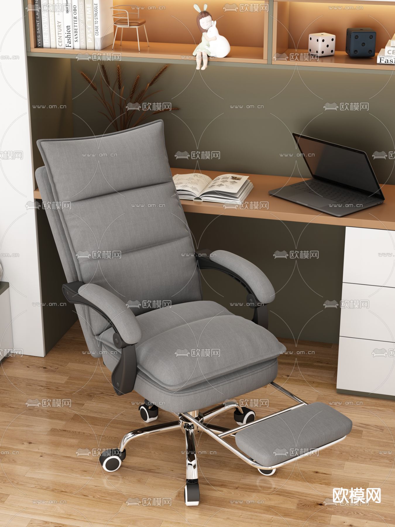 现代办公椅 大班椅3d模型下载（渲染图2）