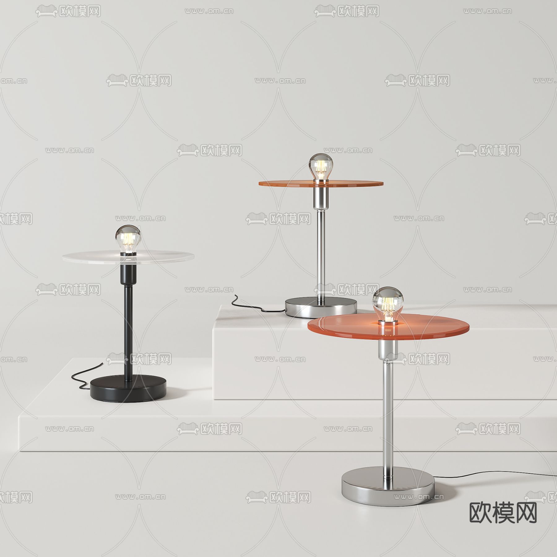 北欧复古台灯 包豪斯飞碟灯3d模型下载_ID12239978_3dmax免费模型-欧模网