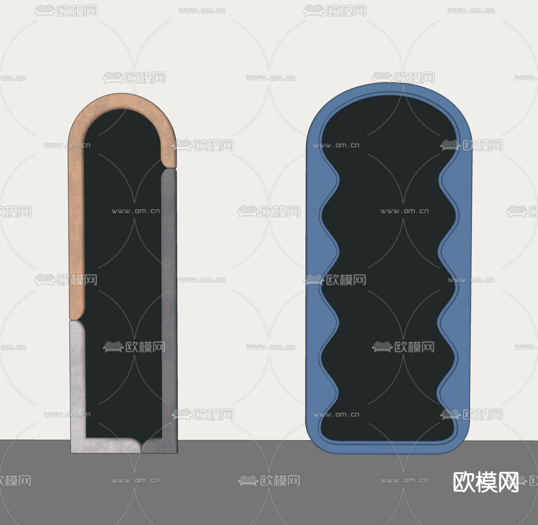 现代全身镜 穿衣镜su模型下载（渲染图2）