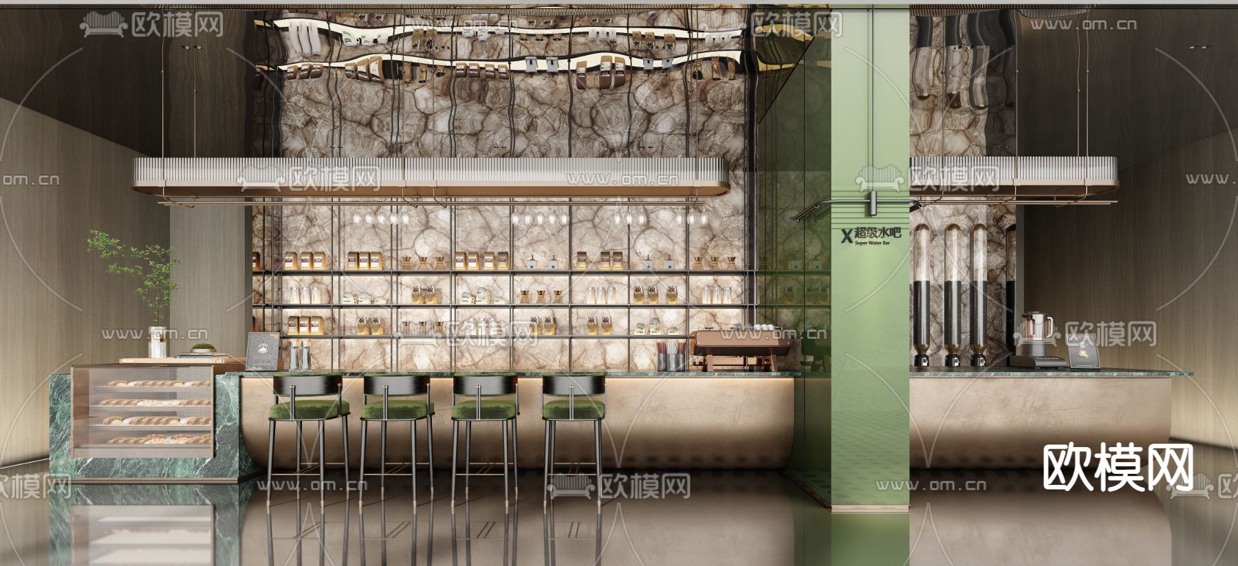 轻奢售楼处 售楼中心3d模型下载（渲染图1）