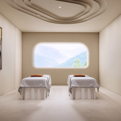  侘寂风SPA包厢su模型 