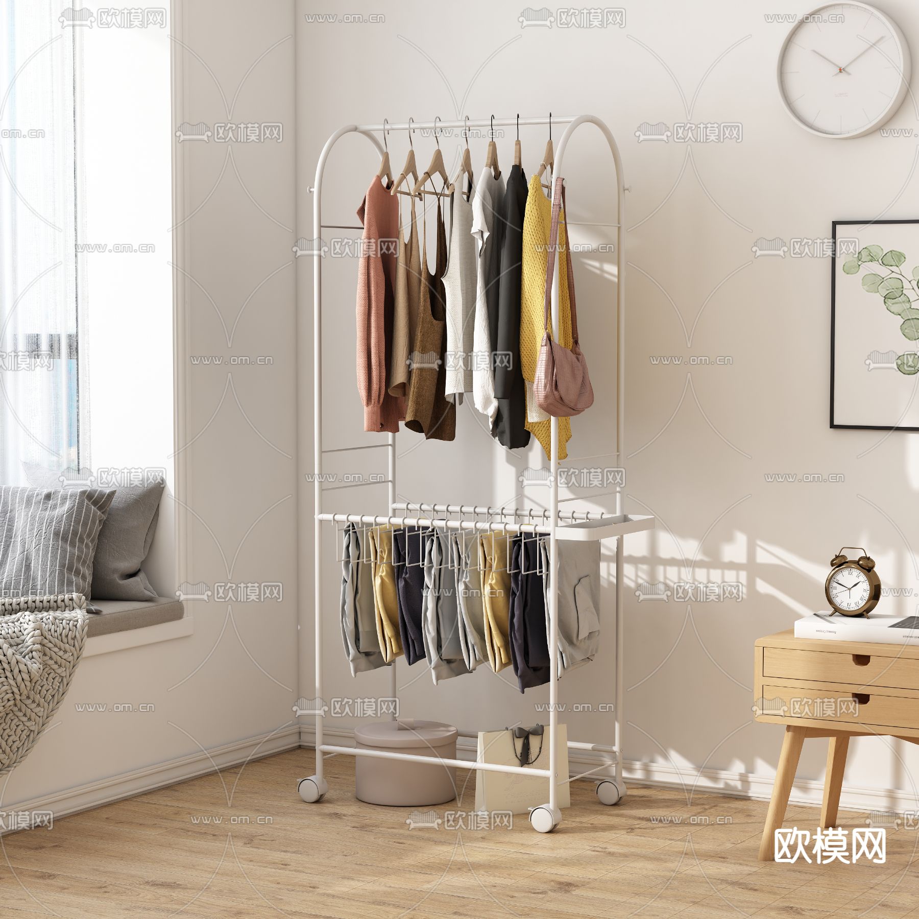 北欧衣服 裤子 挂衣架3d模型下载
