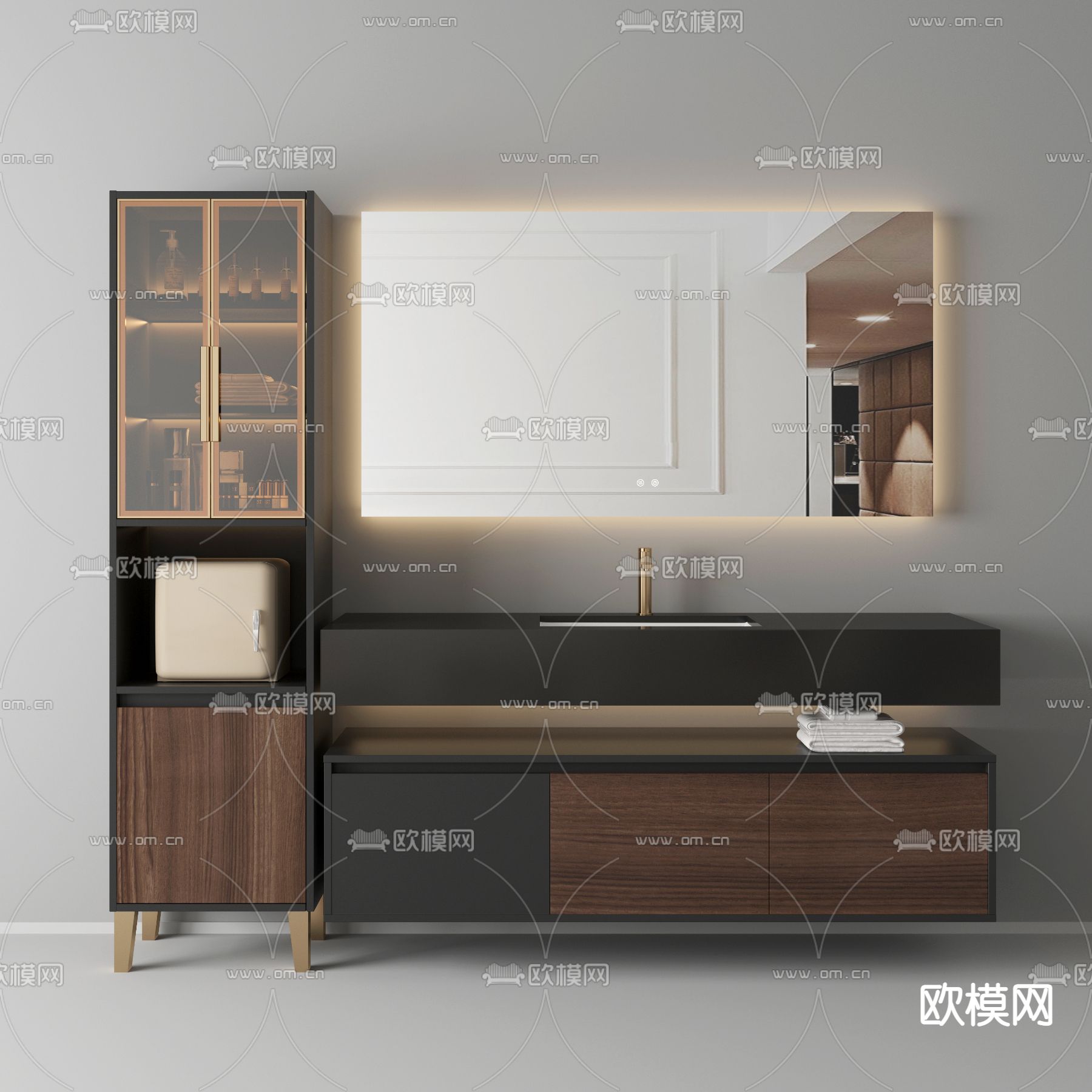 洗手台 浴室柜 卫浴柜3d模型下载_ID12241770_3dmax免费模型-欧模网