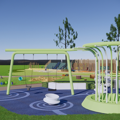  儿童运动娱乐场地su模型 