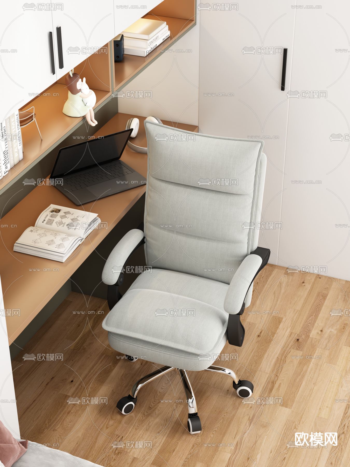 现代办公椅 大班椅3d模型下载（渲染图3）