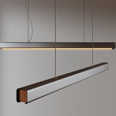  现代条形吊灯su模型 