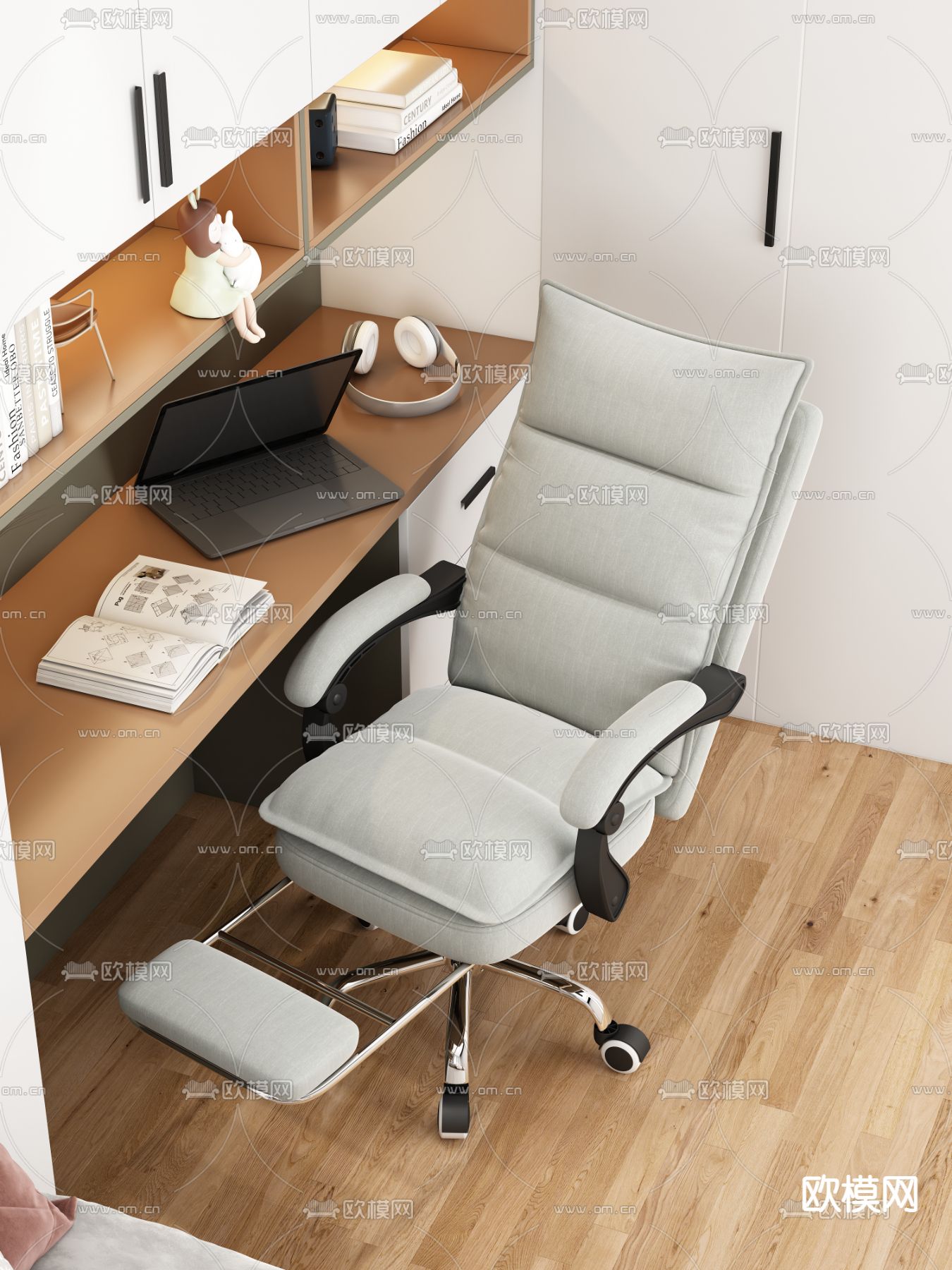 现代办公椅 大班椅3d模型下载（渲染图1）