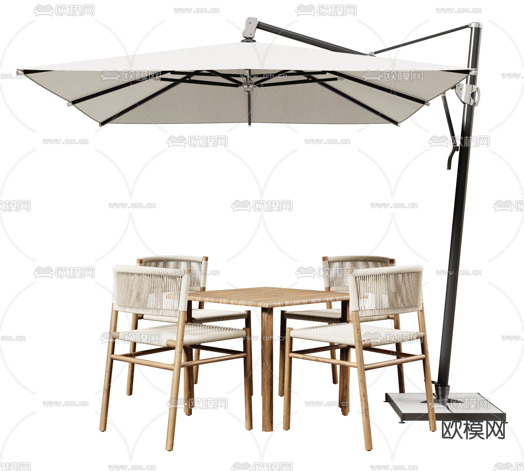 户外桌椅 遮阳伞3d模型下载