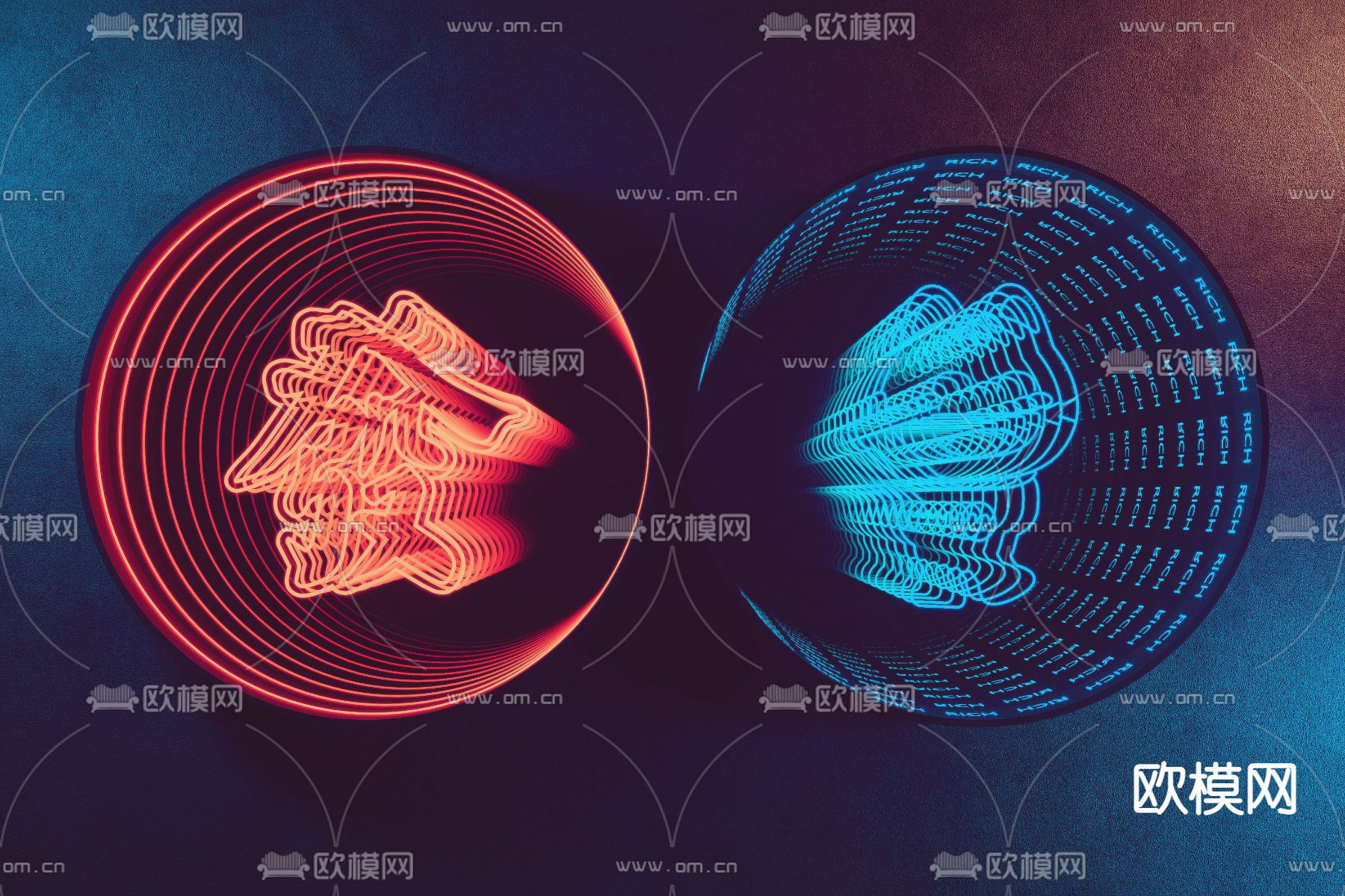 网红深渊镜 霓虹灯 装饰灯d模型下载