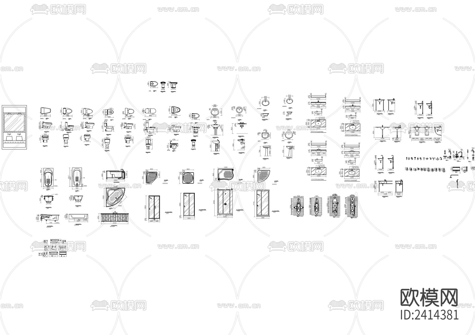 卫生间设计cad施工图下载（渲染图2）