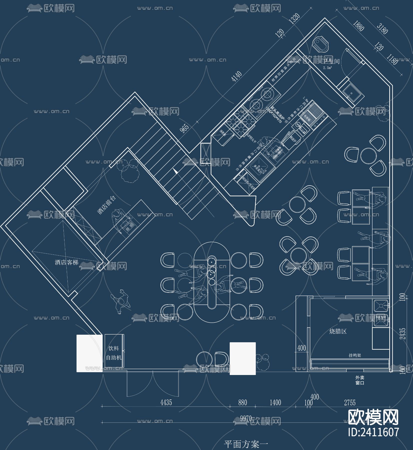 港式茶餐厅快餐店CAD施工图-免费3dmax模型库-欧模网