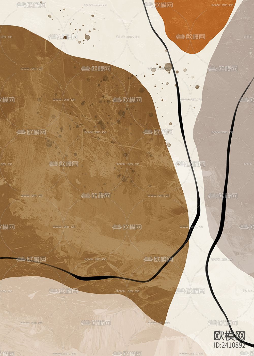 侘寂风装饰画下载（渲染图1）