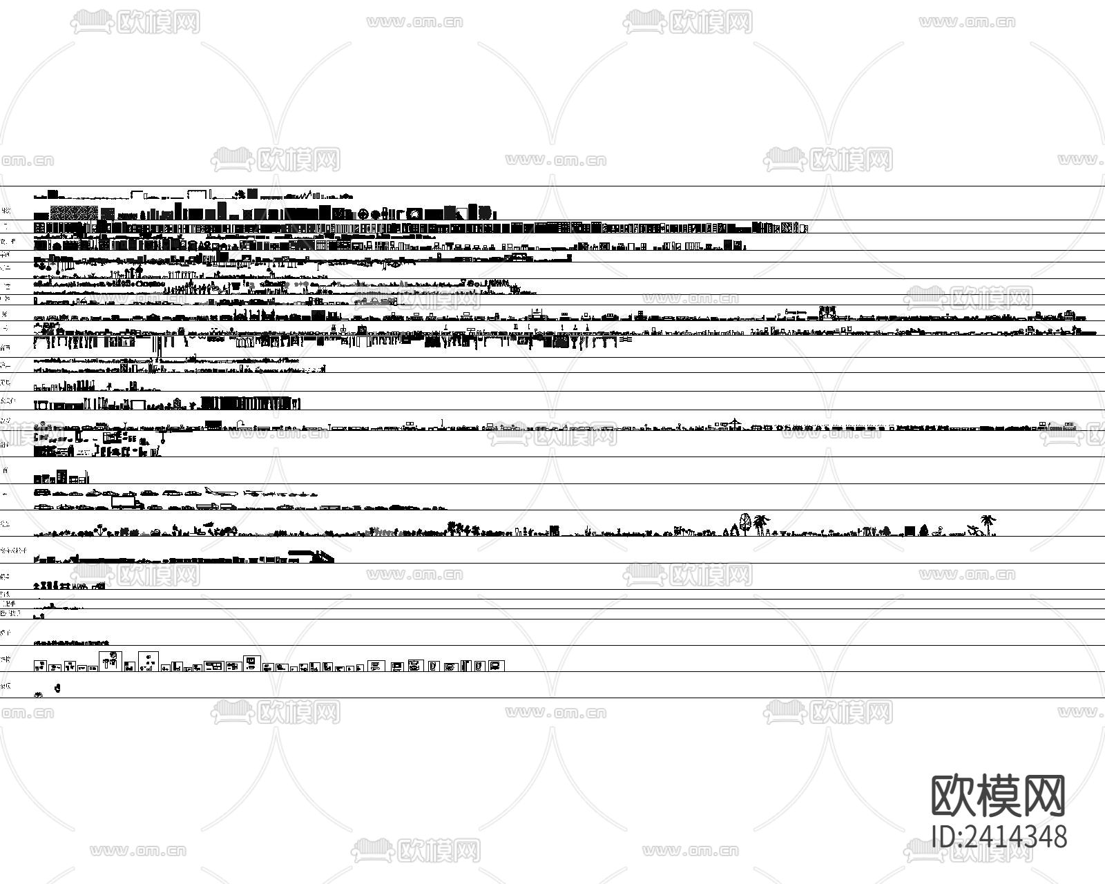 立面图库设计cad施工图下载（渲染图3）