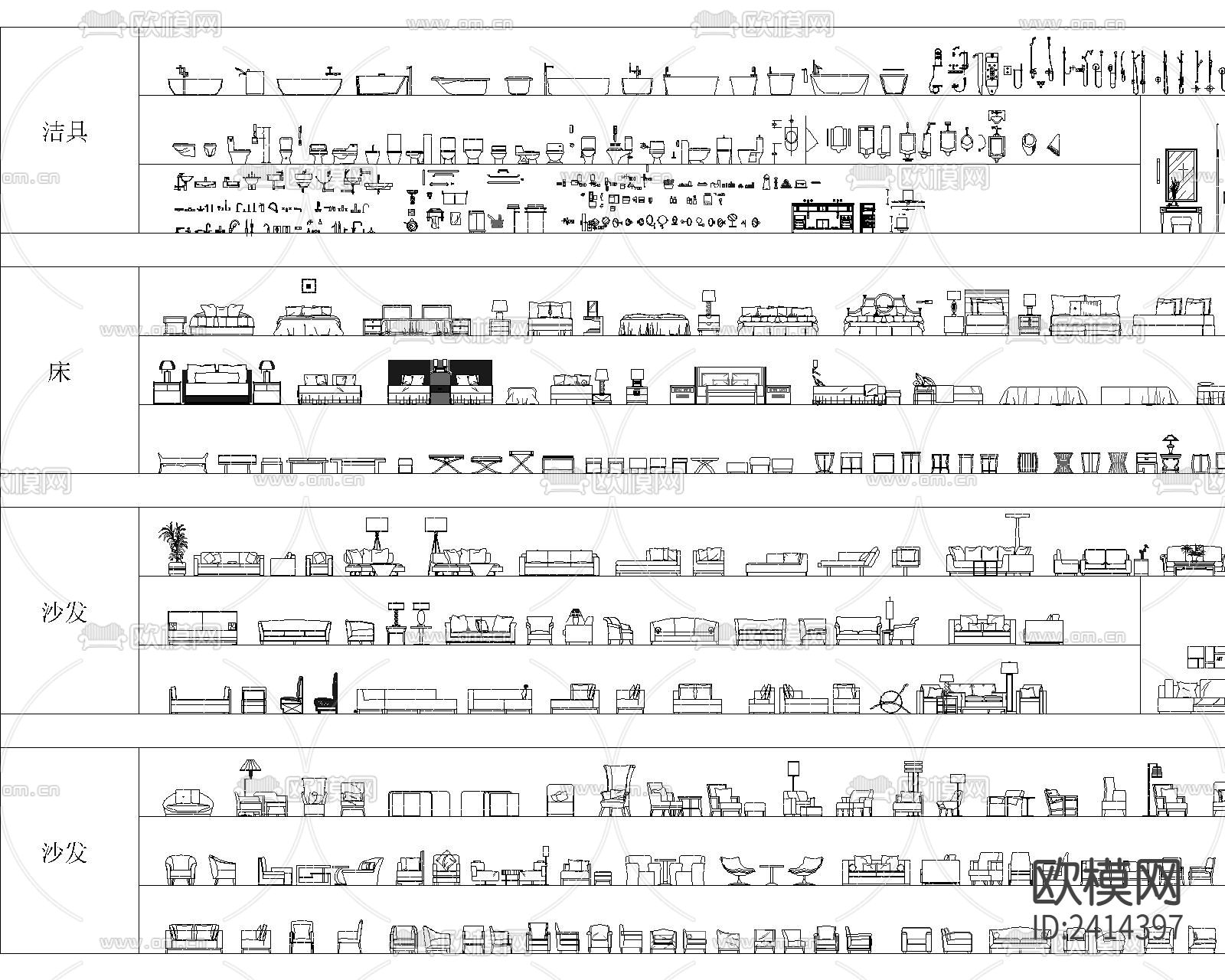 立面图库设计cad施工图下载（渲染图3）