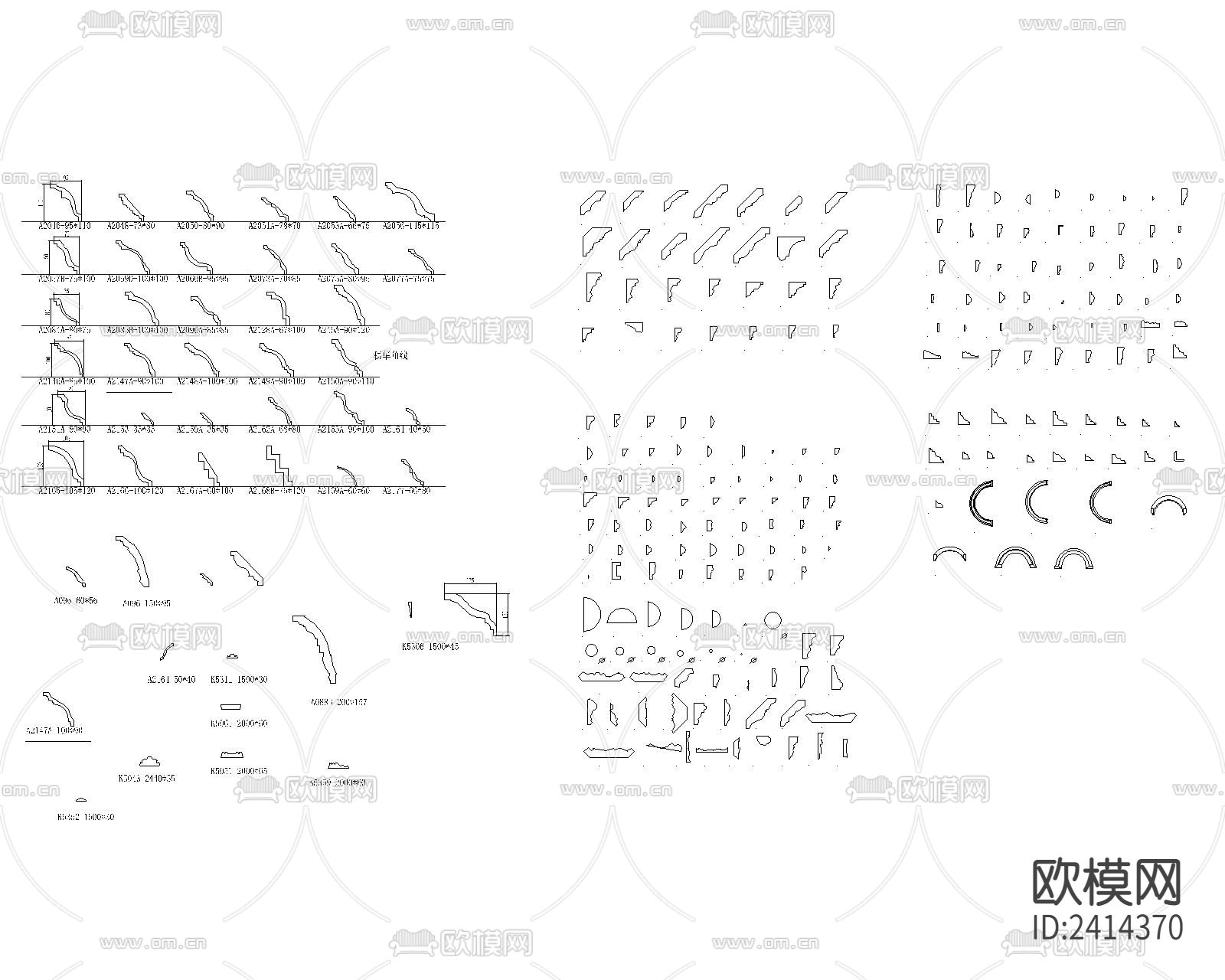 石膏角线设计cad施工图下载（渲染图1）