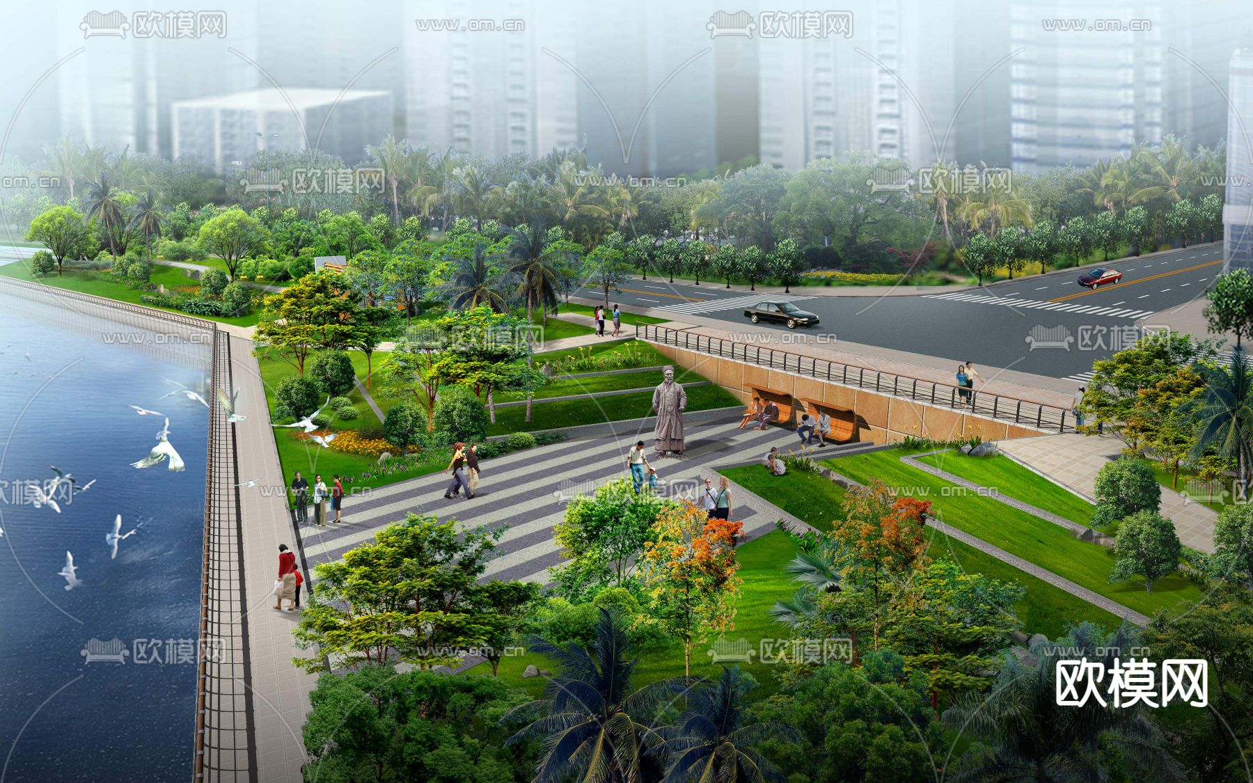 海滨广场公园psd下载