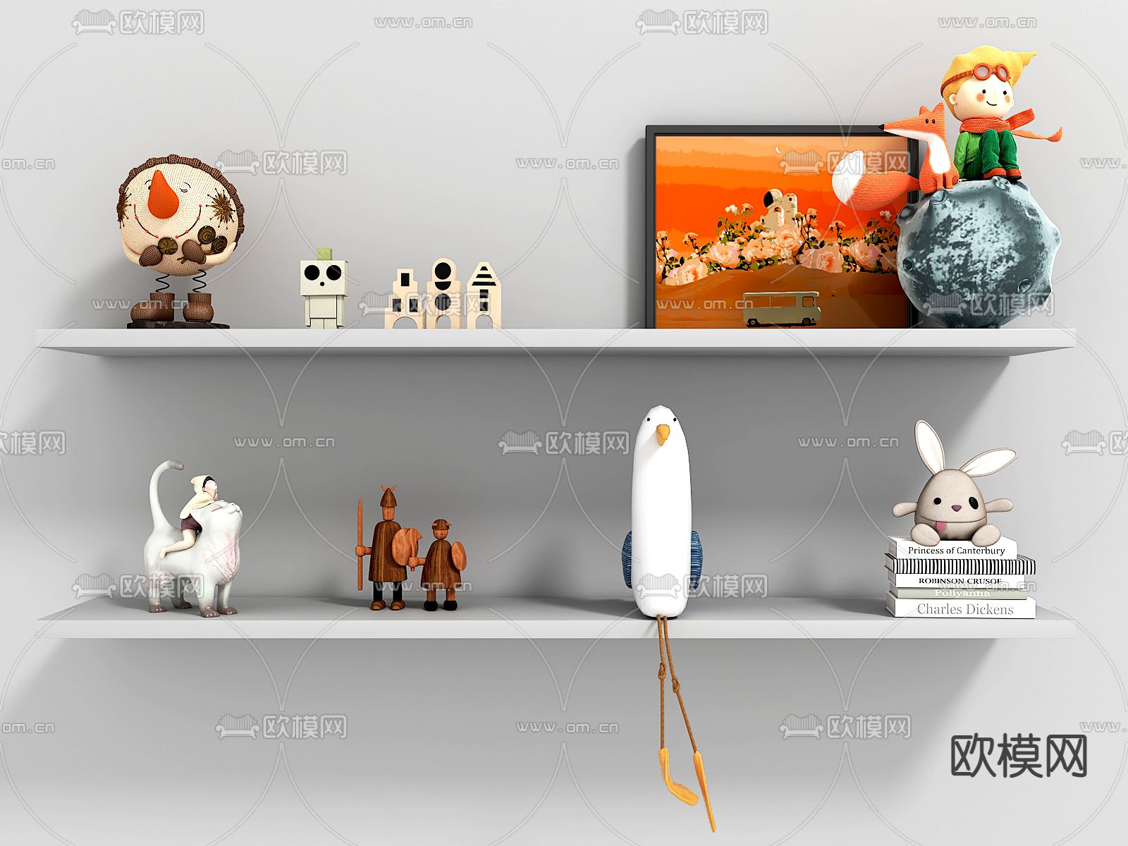 现代儿童玩具 书籍3d模型