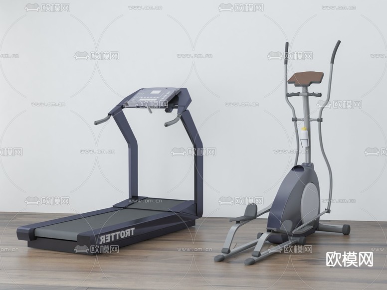 跑步机 健身器材3d模型下载