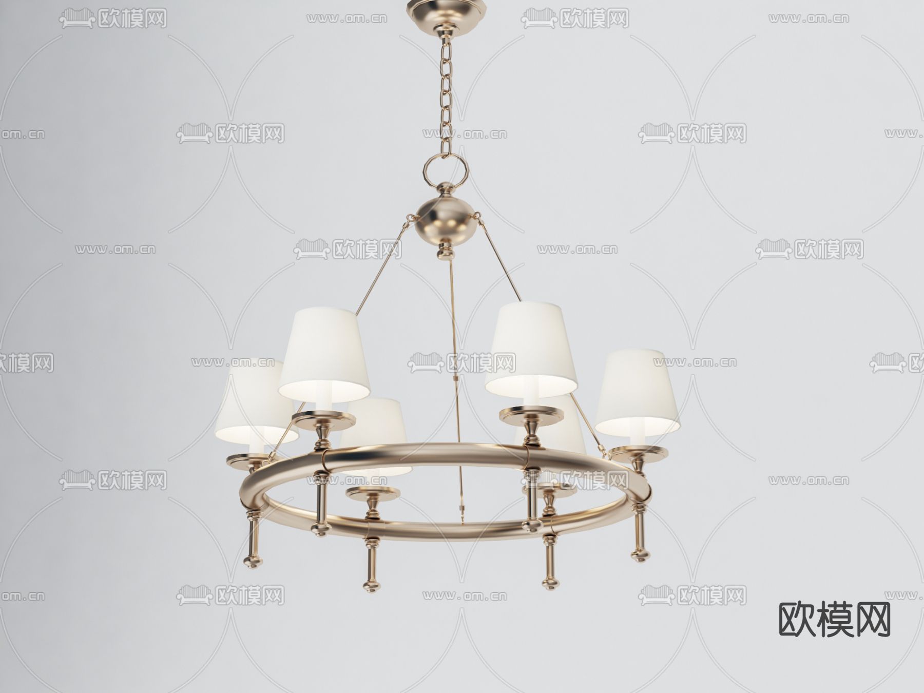 简欧多头吊灯3d模型下载