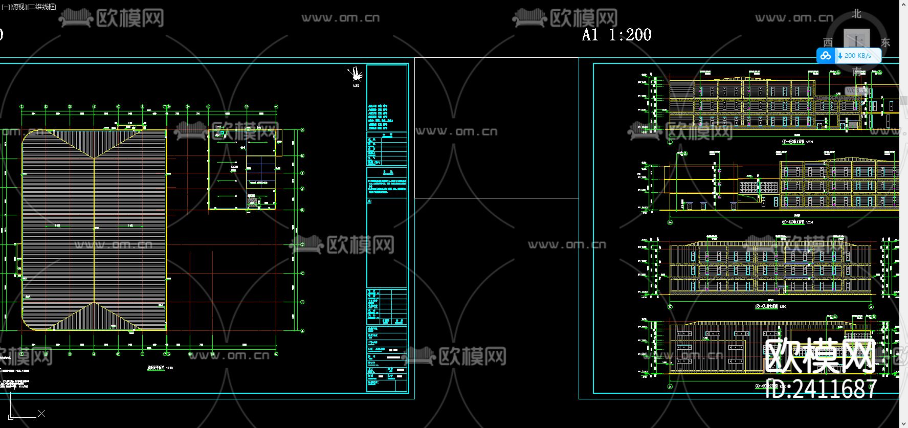 现代工厂建筑CAD施工图下载（渲染图4）