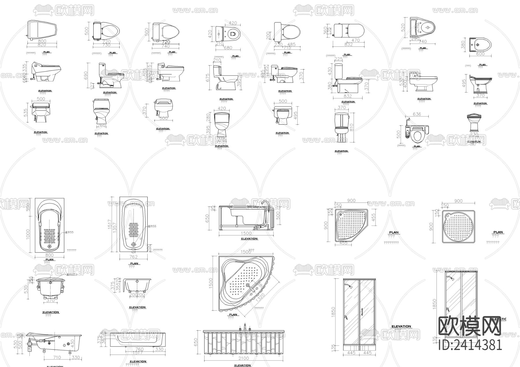 卫生间设计cad施工图下载（渲染图1）