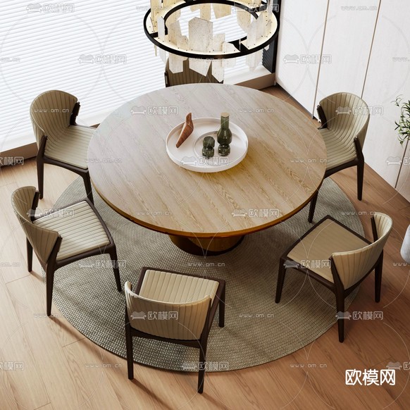 现代餐桌椅3d模型下载