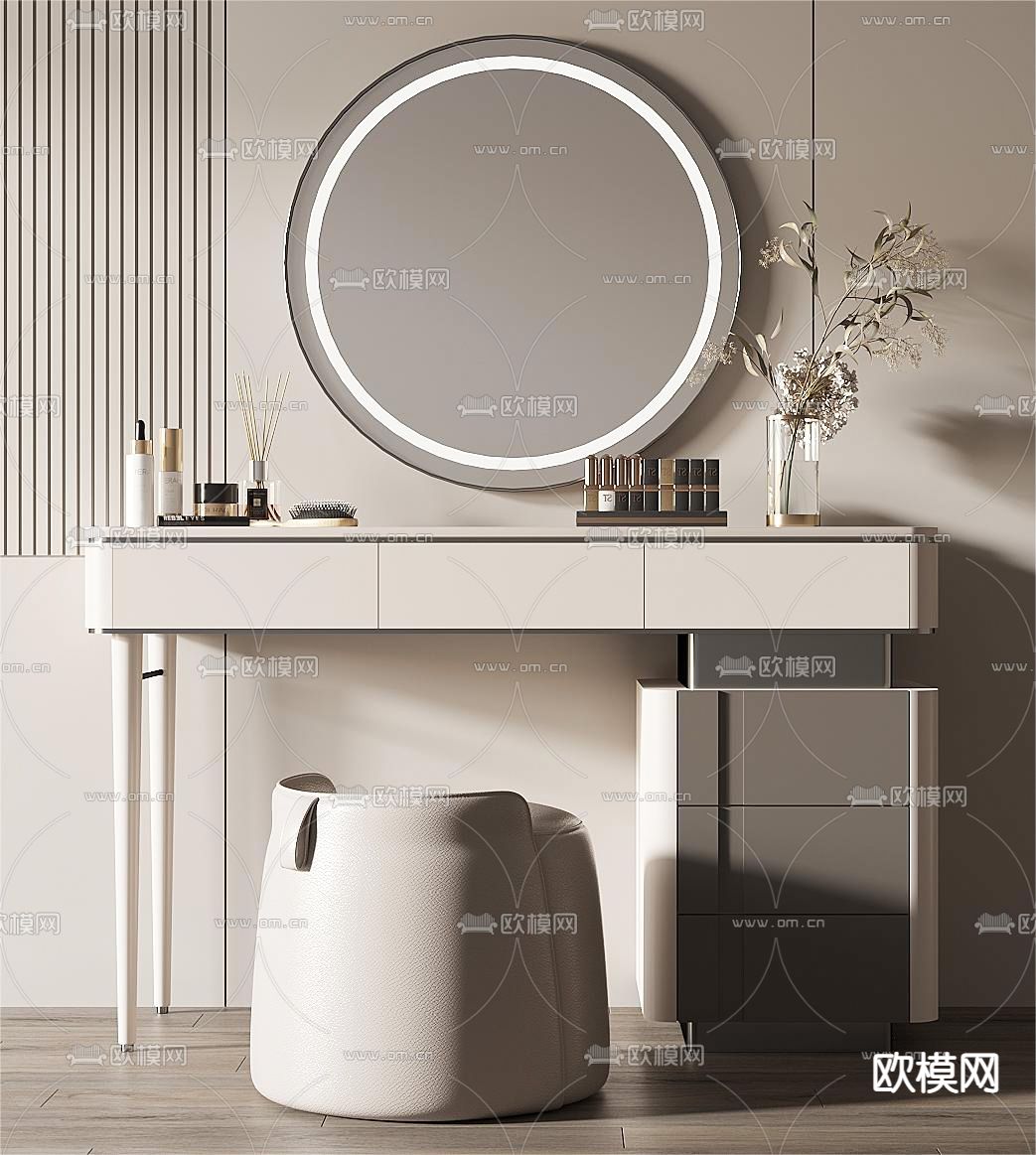 现代梳妆台3d模型下载