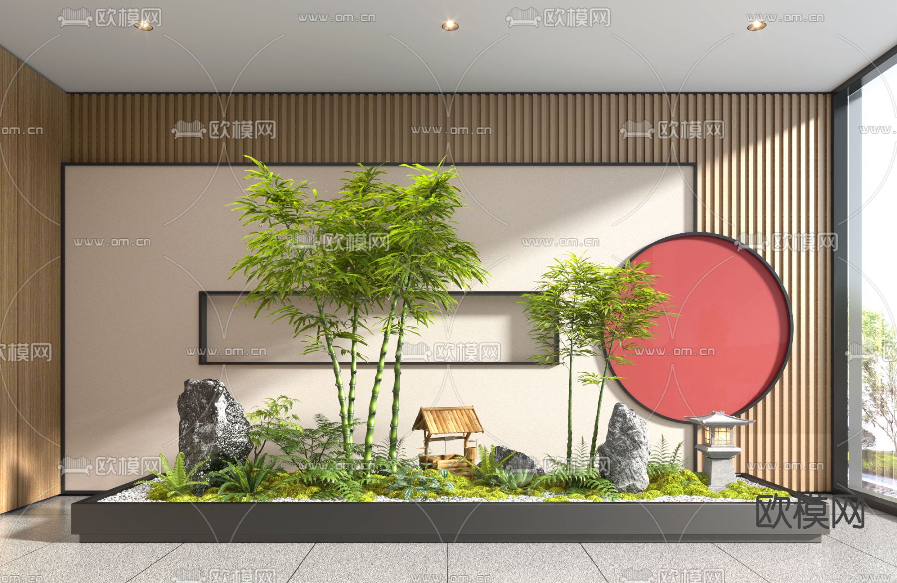 新中式竹子景观 小品3d模型