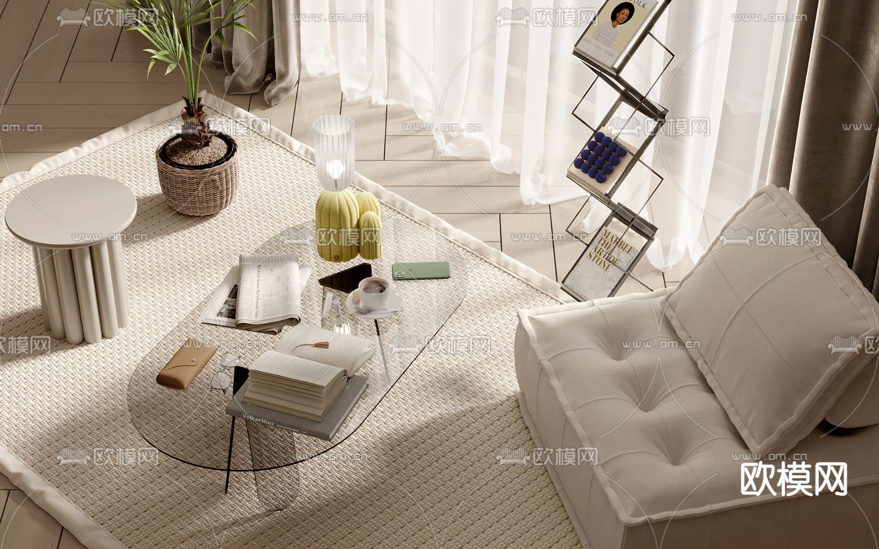 现代懒人沙发3d模型下载