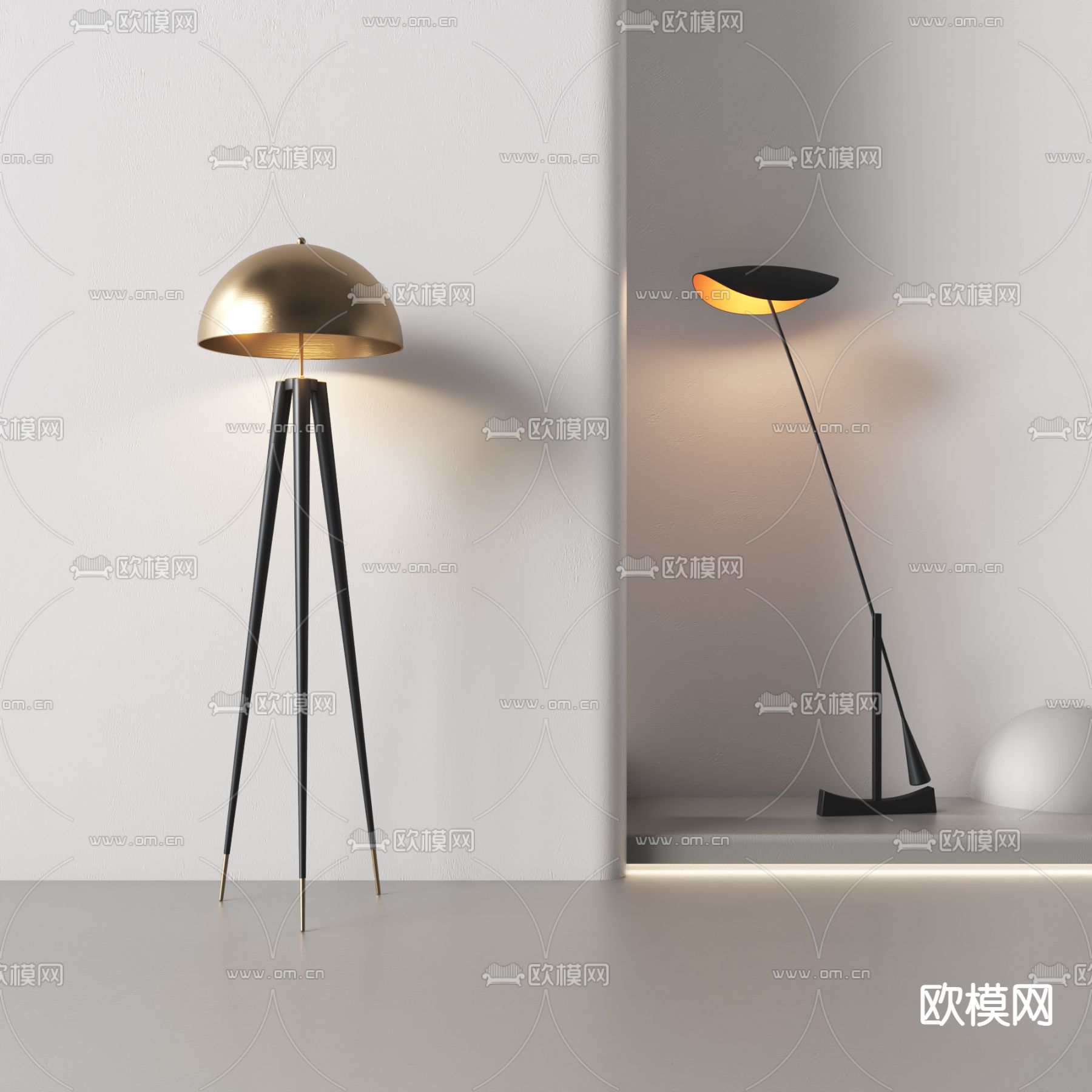 现代落地灯su模型