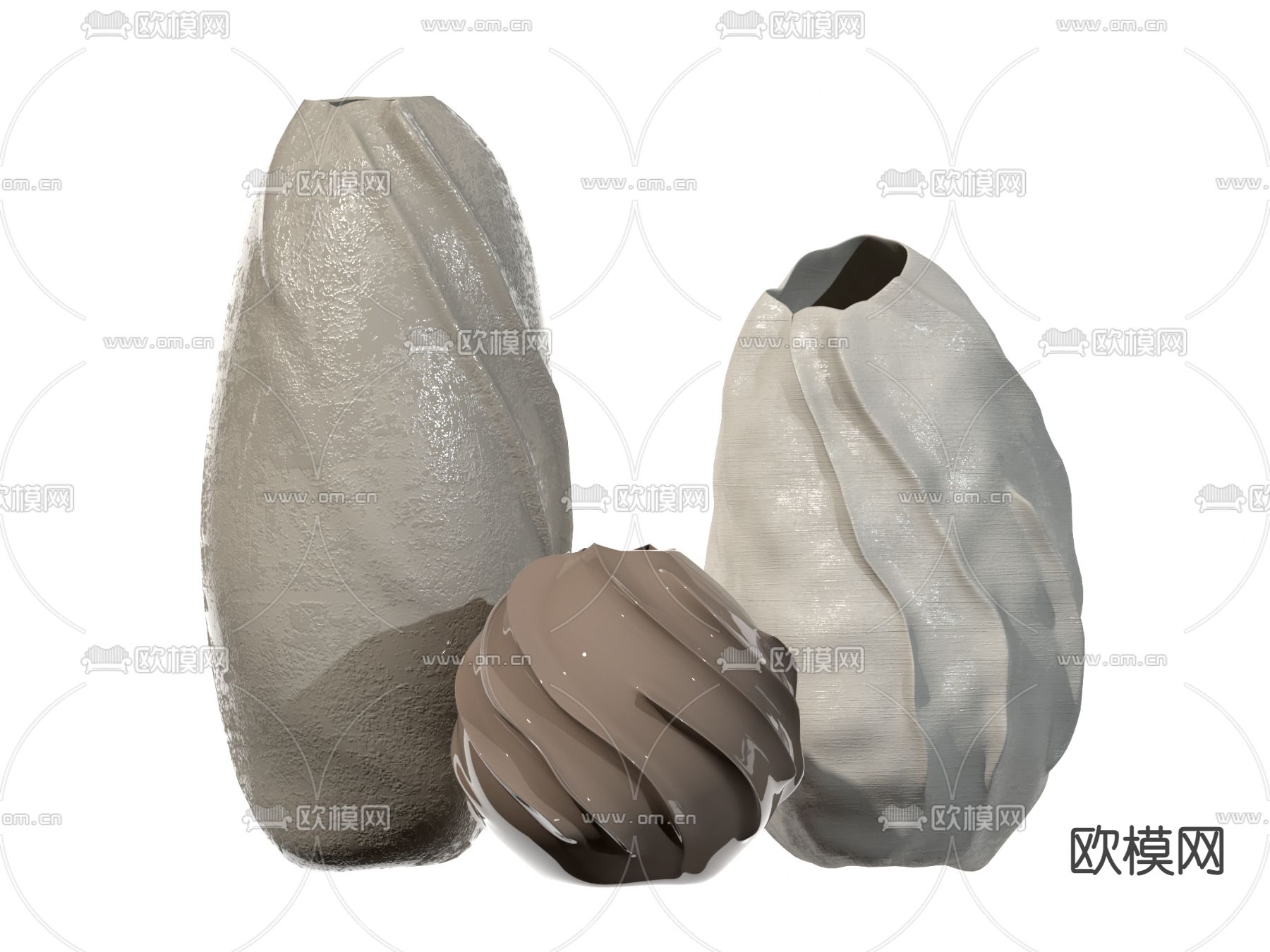 侘寂风陶瓷花瓶su模型下载（渲染图1）