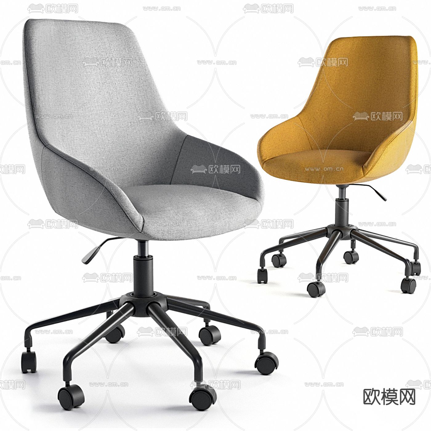 现代办公转椅su模型