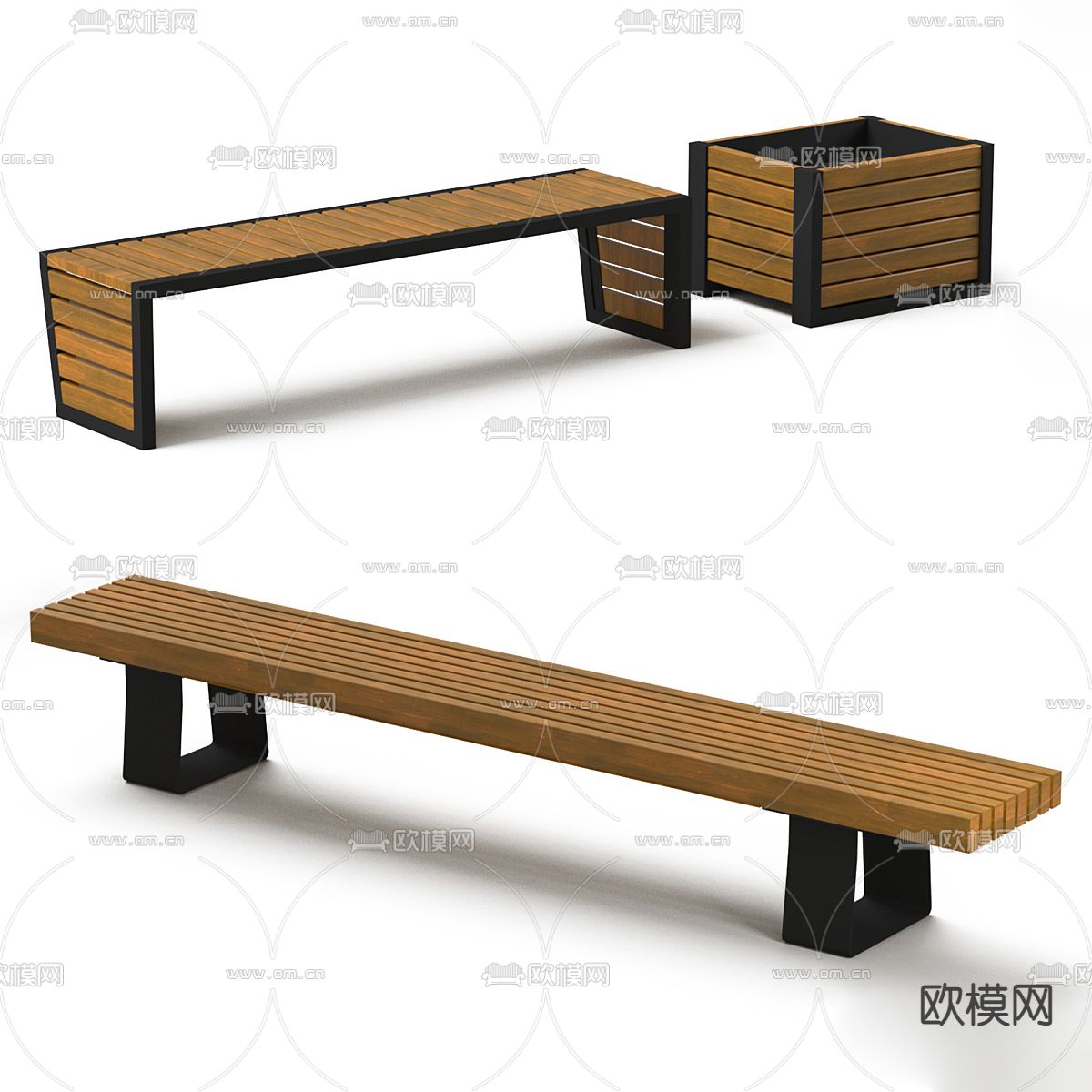 户外长椅  长凳su模型
