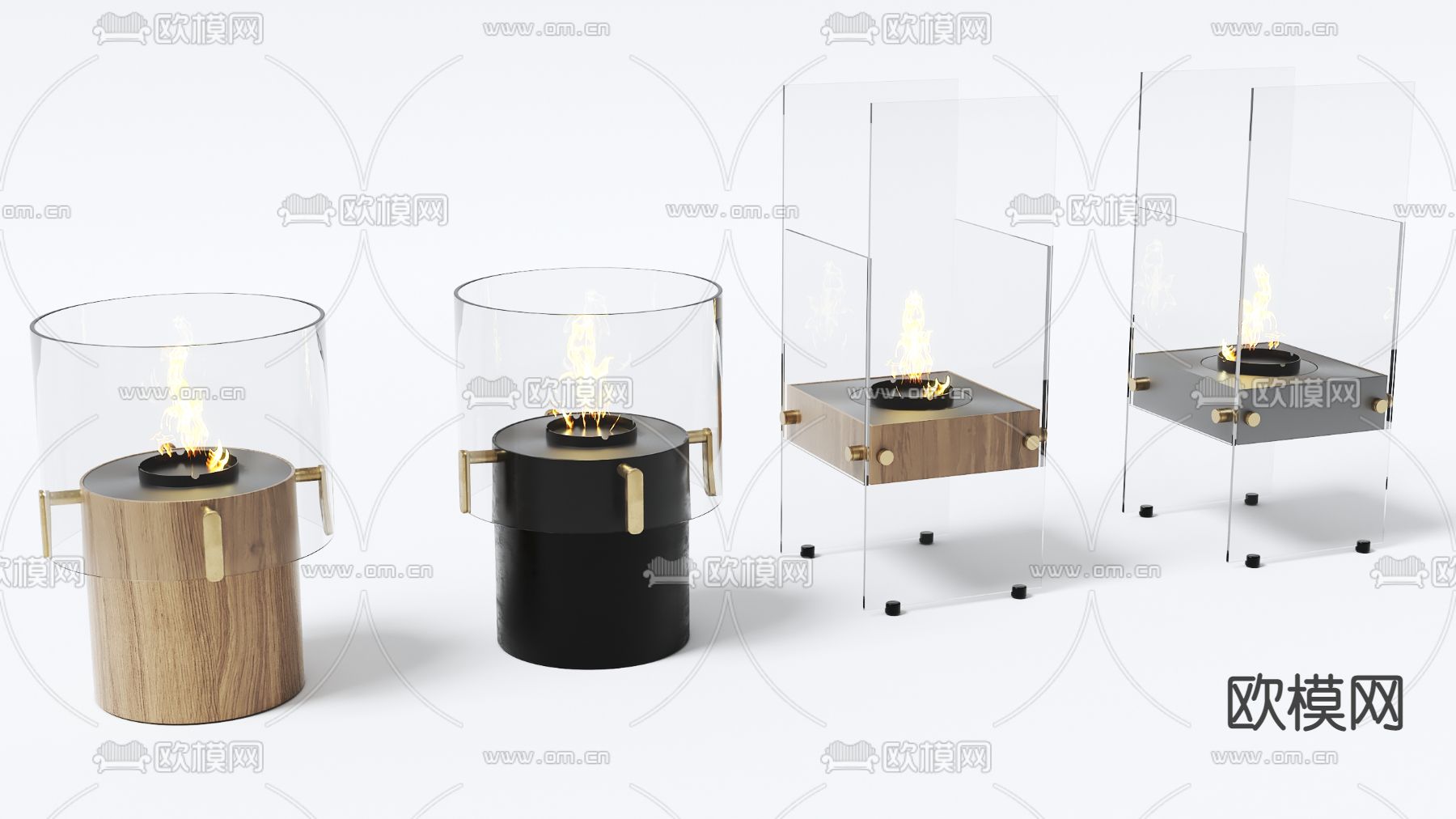 亚克力壁炉3d模型下载