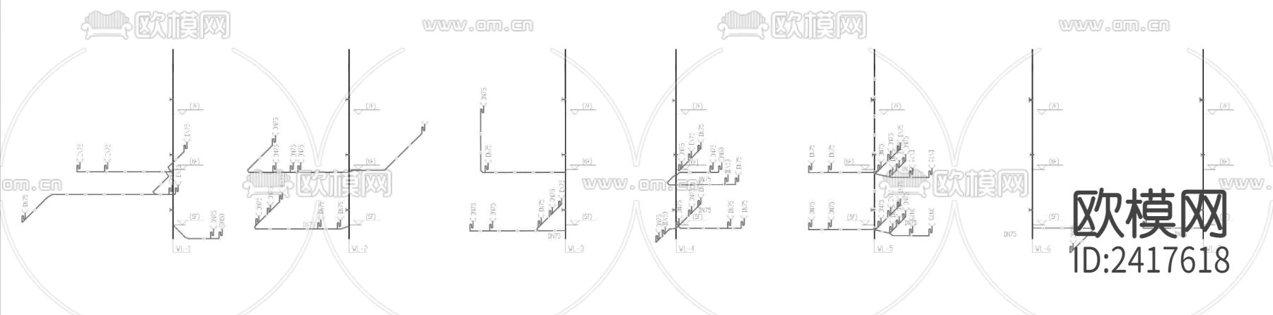 黄金研究院给排水设计cad施工图下载（渲染图6）