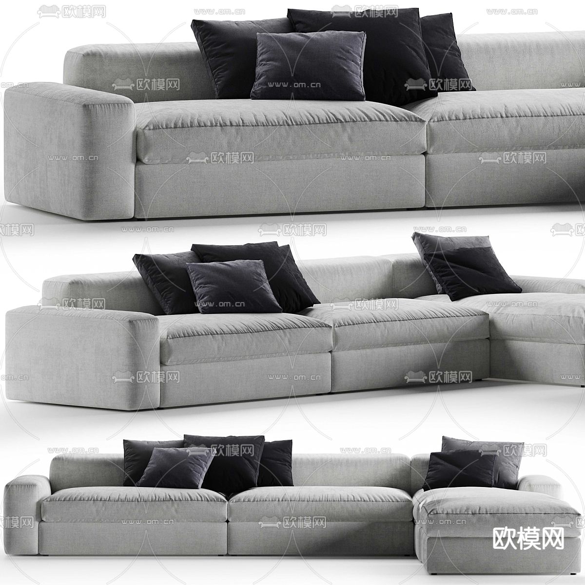 Poliform 多人沙发 软体沙发3d模型下载（渲染图1）