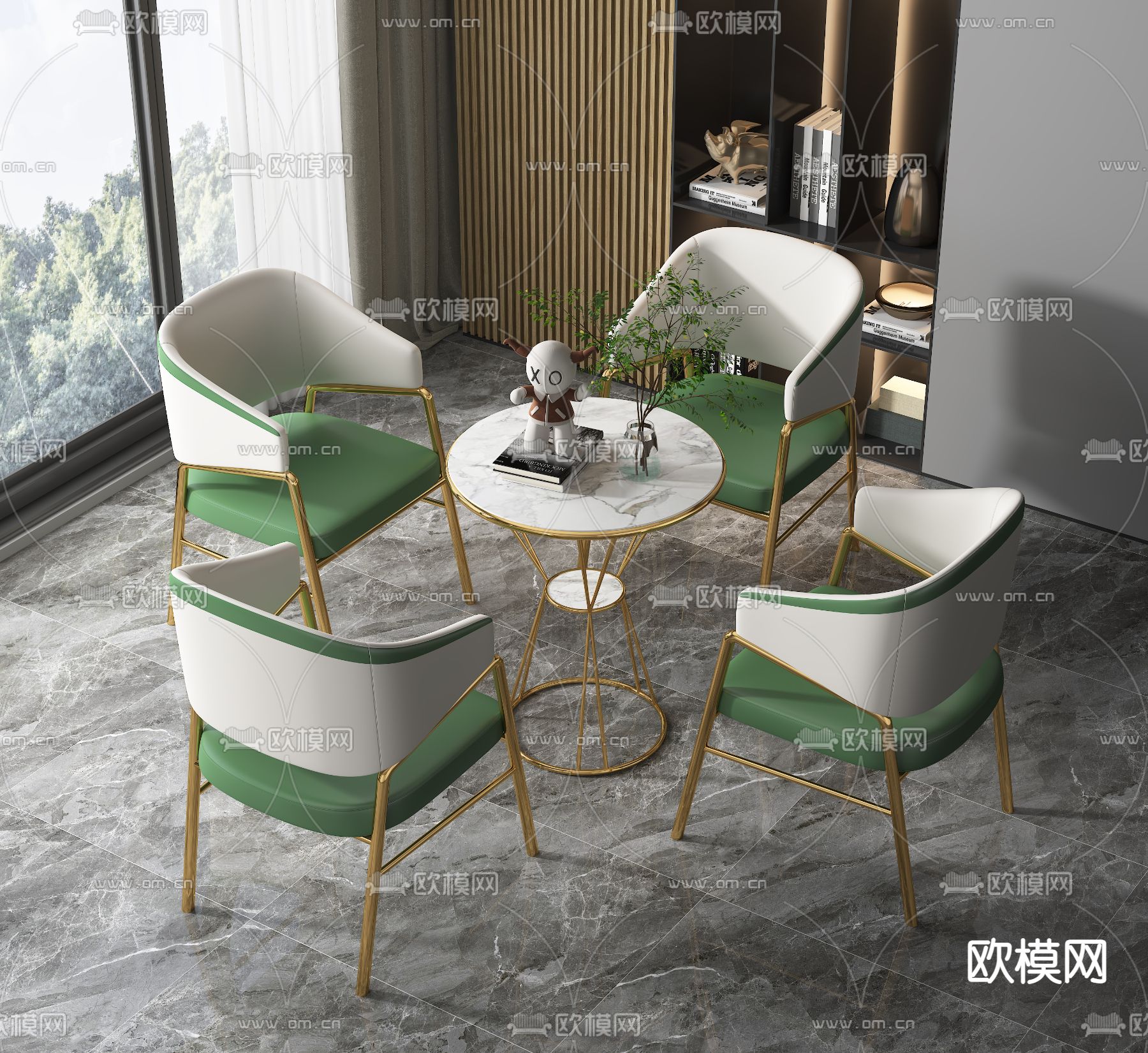 轻奢洽谈休闲桌椅3d模型下载