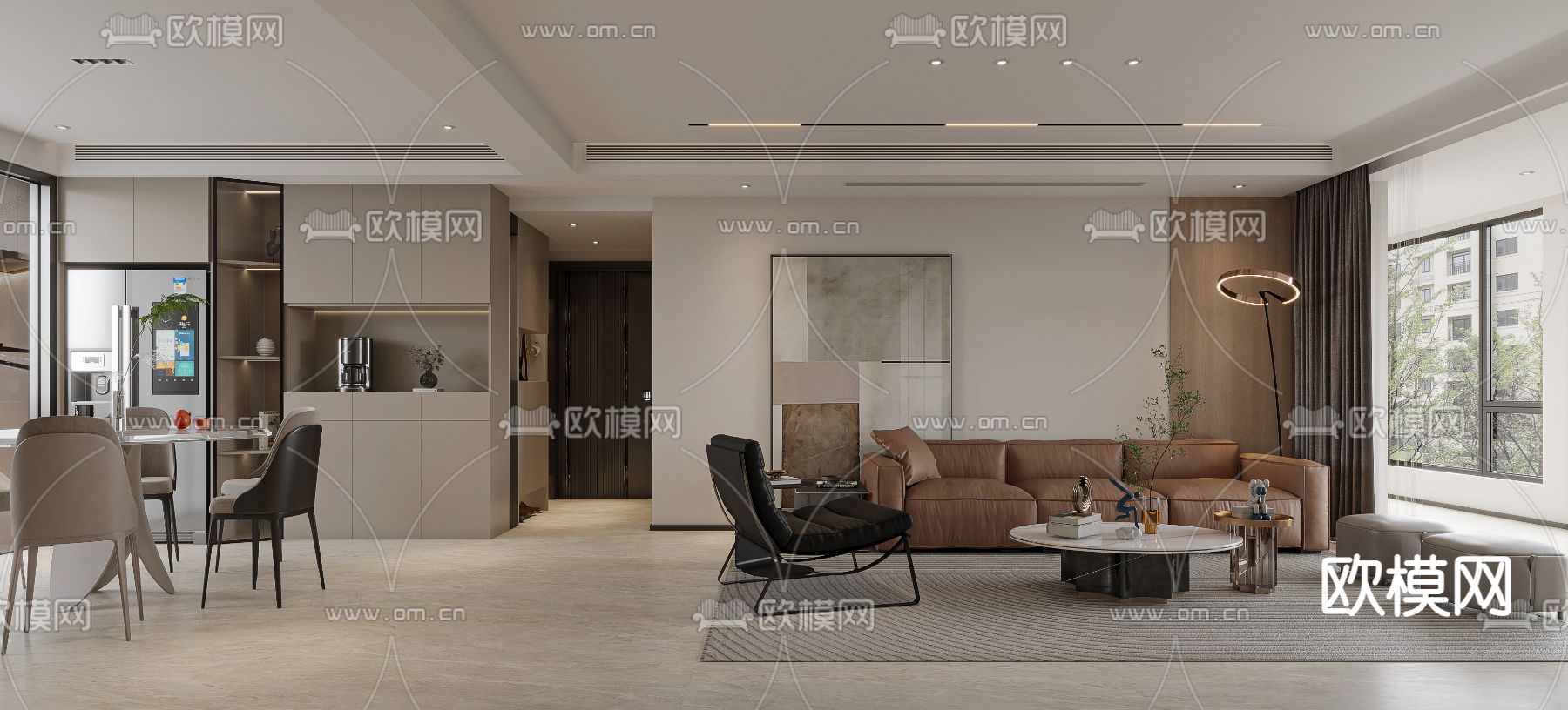 现代客餐厅免费3d模型