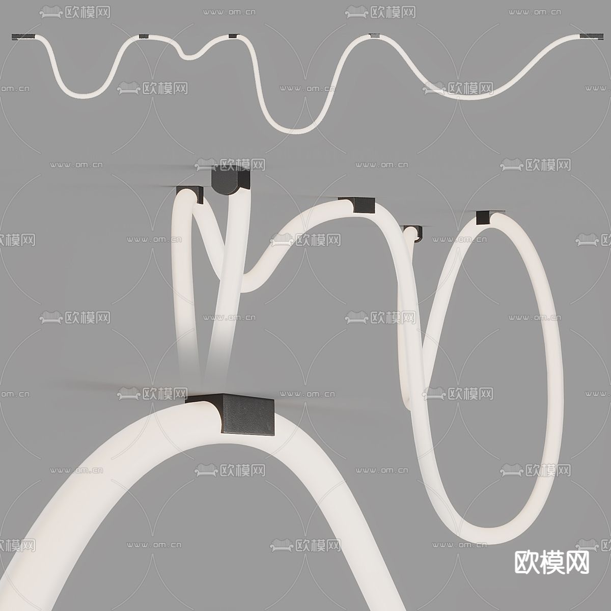 现代金属吊灯免费3d模型