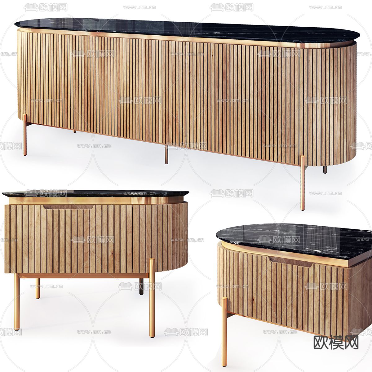 MISSANA 轻奢电视柜3d模型下载