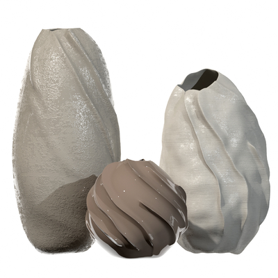  侘寂风陶瓷花瓶su模型 