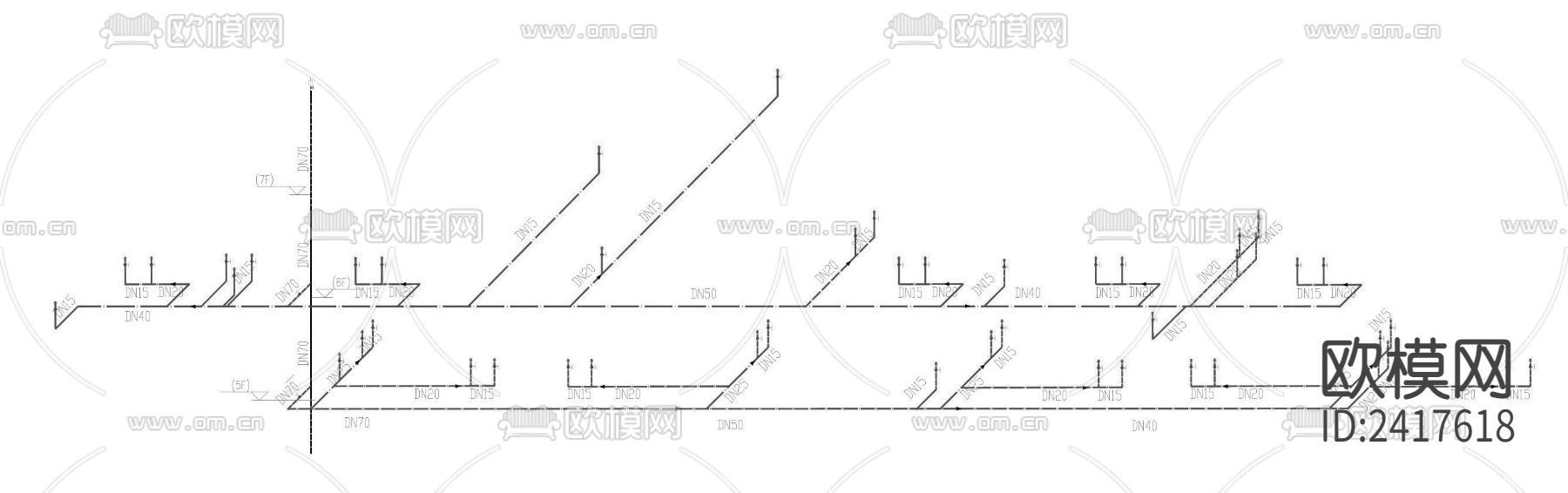 黄金研究院给排水设计cad施工图下载（渲染图7）