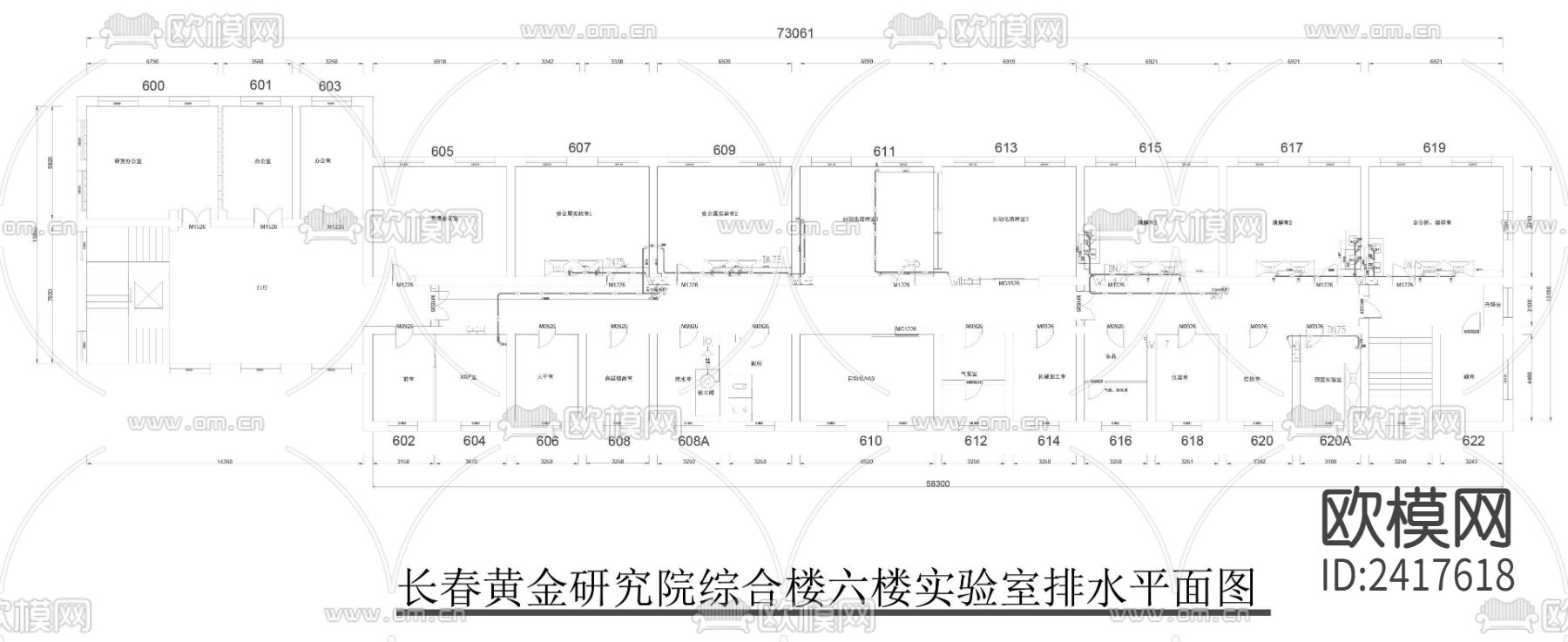 黄金研究院给排水设计cad施工图下载（渲染图8）