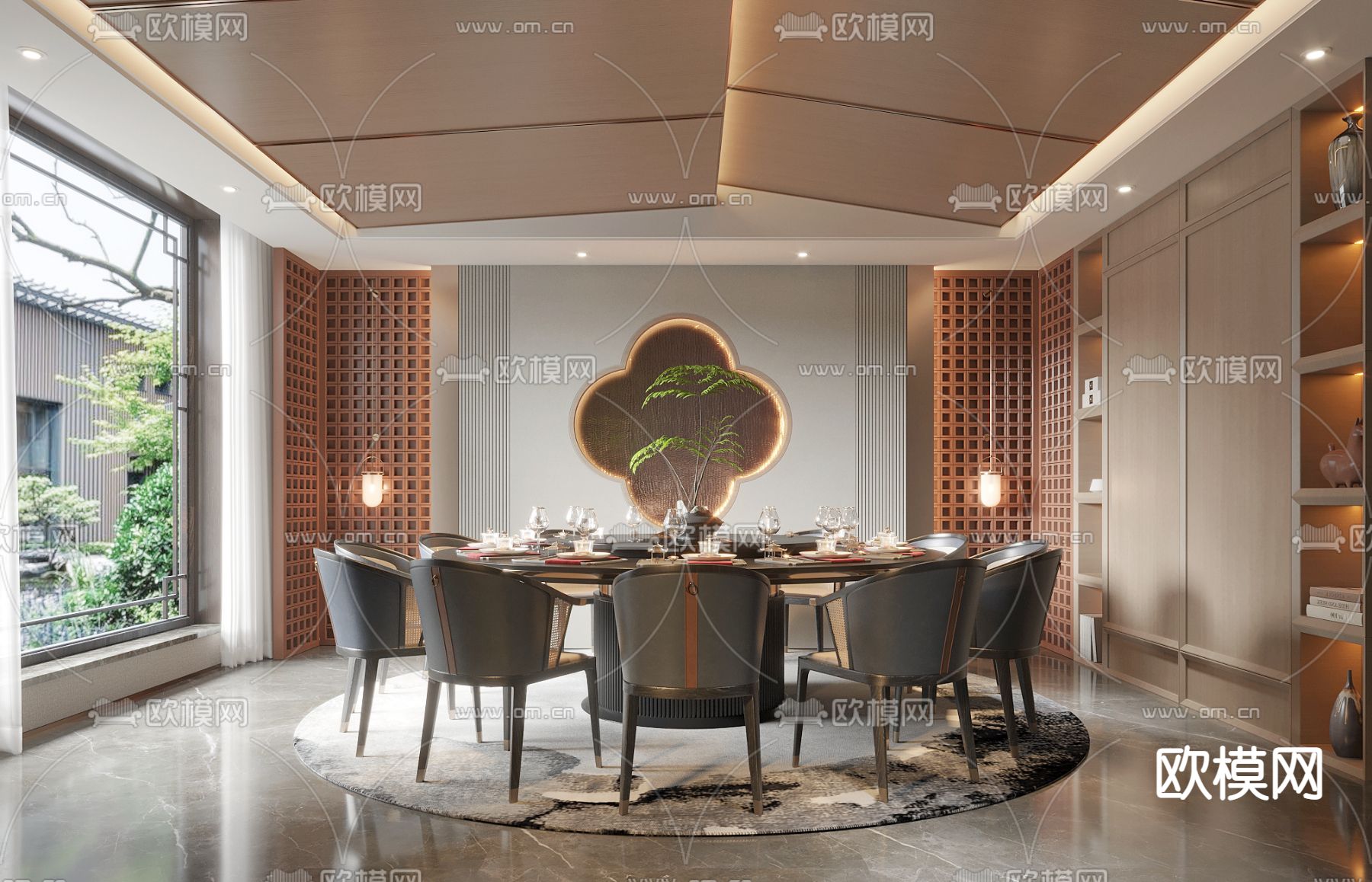 酒店餐厅包房 包间 包厢3d模型
