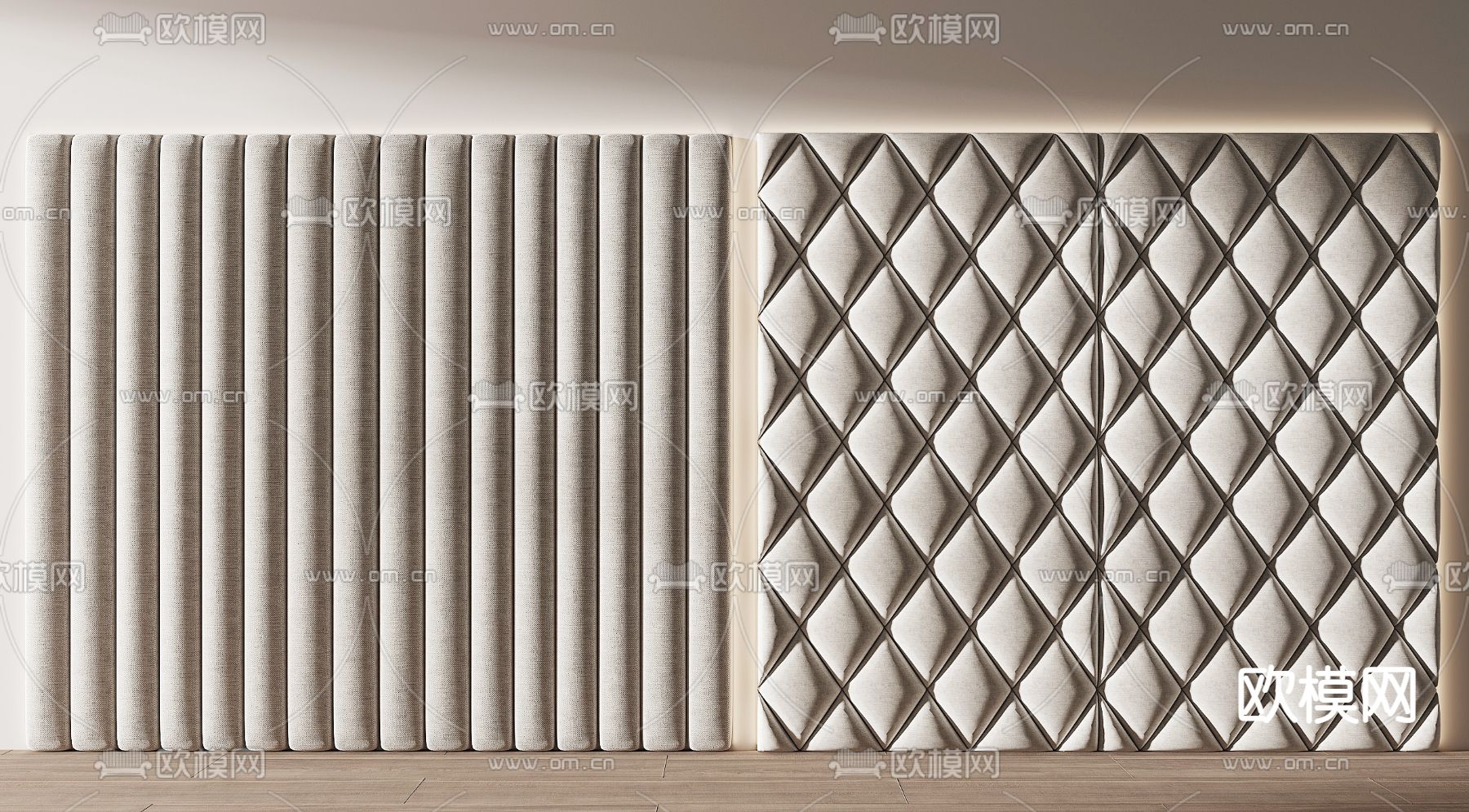 现代软包 护墙板3d模型