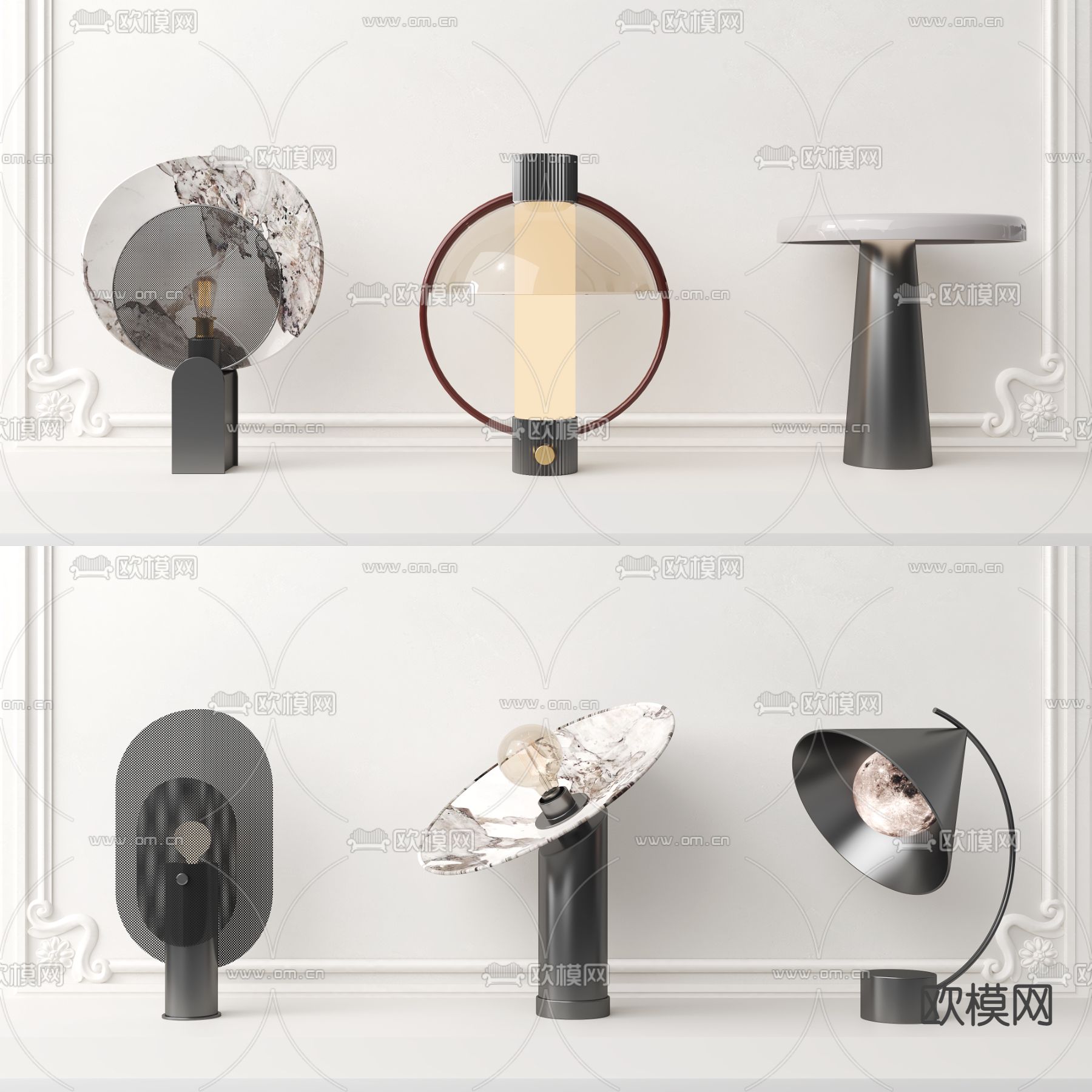 新中式台灯3d模型下载