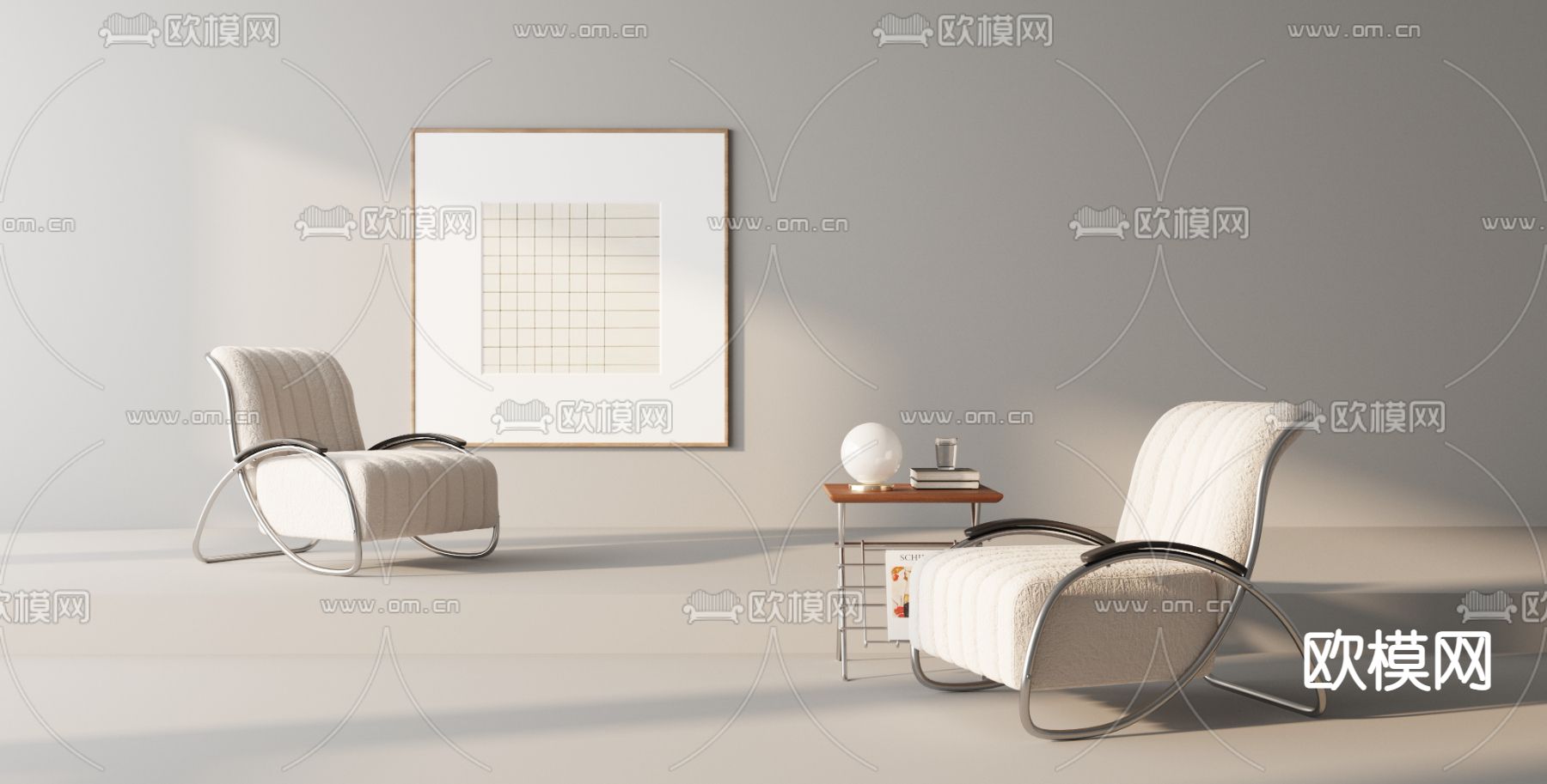 现代单人沙发3d模型下载