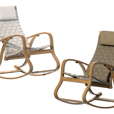  侘寂风躺椅 摇摇椅su模型 