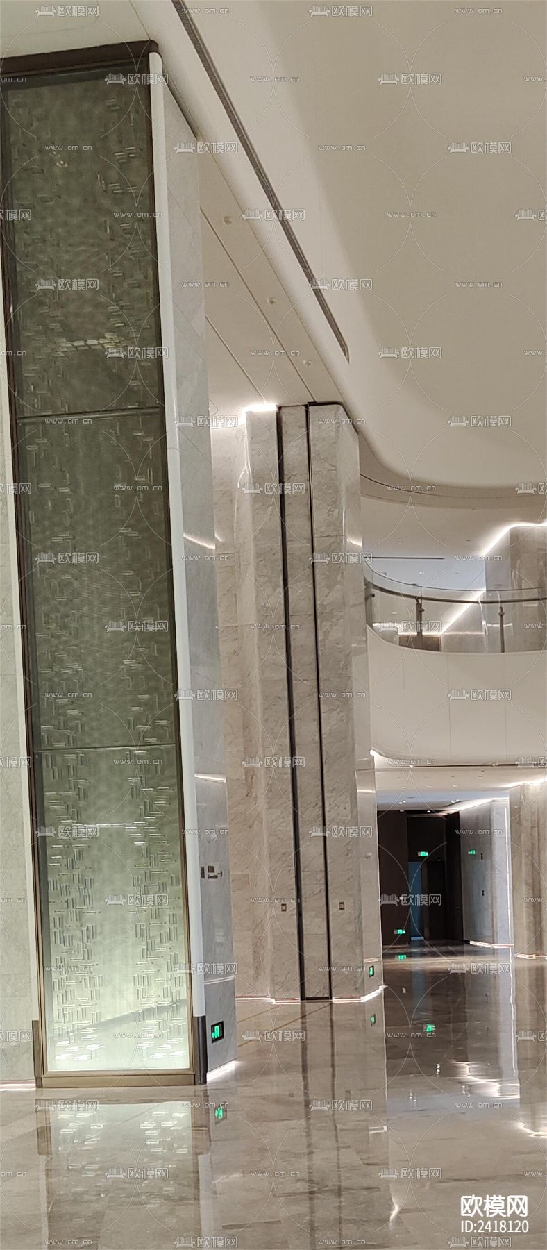 玻璃屏风隔断大样设计cad施工图下载（渲染图1）